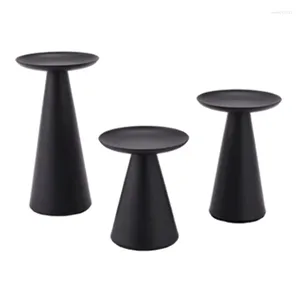 Candle Holders AT35 Black Set Of 3 Retro For Pillar Candles Holder Centerpiece Table Decor