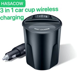 Chargers 40W Wireless Charger Car Cup 3 in 1 ricaricabile iPhone 14 13 12 x Pro Max Samsung Huawei Xiaomi Fast Car Charger Cup Cup