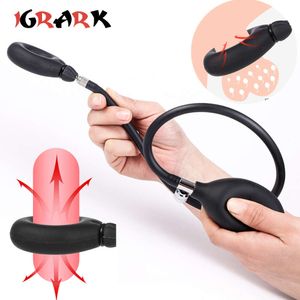 Novo pênis inflável de bloqueio anel destacável Silicone Cockring Atraso ejaculação brinquedos sexy para homens ereção de ereção adulta jogos sexyshop