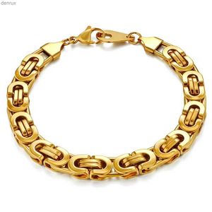 Bracciale per bracciale in acciaio inossidabile da 316 litri Bragle Bracciale in acciaio inossidabile Bracciale all'ingrosso 8mm Gold Colore Gold Mano a mano Mano Collegamento Bracciale Hip Hop Jewelryl240417