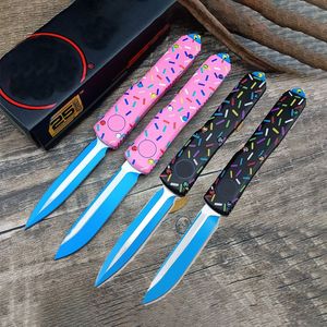 4 Models Micro Exclusive Dessert Warrior Ultratech Donut AUTO Knife D2 Blade Aluminum Handle Outdoor Camping Hunting Defense Survival Pocket Knife AU/TO Tool