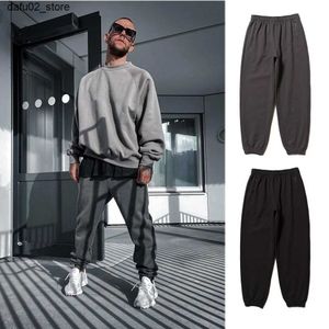 Men's Pants Mens cotton sports pants hip-hop joggers thick gray loose street clothing runners training Western style sports pants Q240417