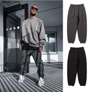 Calças masculinas Algodão de algodão esportes de hip-hop grossa grossa de roupas de rua solteira de rua Treinando calças esportivas de estilo ocidental Q240417