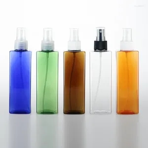 Storage Bottles 30pcs 250ml Empty Plastic Container With Spray Pump Square Orange Black White Blue Brown PET Bottle For Cosmetics Perfume
