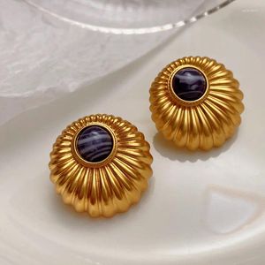 Orecchini per borchie French Vintage Metal Elegante Elegante Schermo GEM GEM DONNE