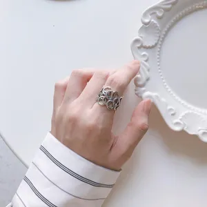 Eheringe Sommer Bohemian Vintage großer großer Kreis Ring für Frauen antike Knöchel Boho Schmuck Anillos Anillos