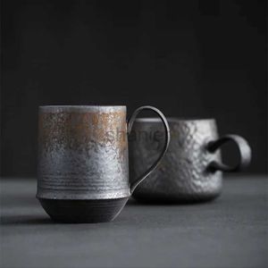 Mugs KuBac HoMmi New INS Stoneware handmade Japanese style vintage coffee cup afternoon tea ceramic mug set retro coffee cup 240417