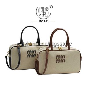 Cross Body 2024 Новое портативное холст буквы Mise Home Single Single Bag Sagn Style Маленькое летнее издание H240417