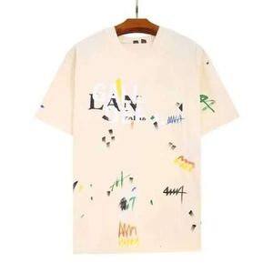 Marke Lavines Shirt Designer Hochqualität 2023 Neue schöne Kleidung Sommer Fashion Lavins gesprenkelte Briefdruck und lässige Kurzarm Lavines Shirt Oversize 4962