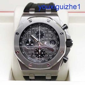 Fancy AP Wrist Assista Royal Oak Offshore 42mm Tempo do calendário Red Vampire Automatic Mechanical Steel Fashion Men's Watch Steel 26470ST.OO.A104CR.01 PLACA cinza