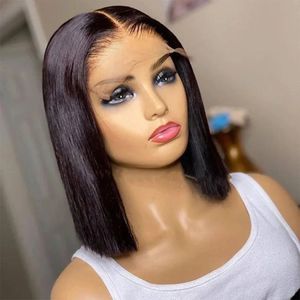 Brazilian 13*4 Lace Front Wig Short Human Hair Wigs Remy Hair 4*4 Lace Short Bob Straight Wig Wigs for Women Swiss Lace QT Hair 240417