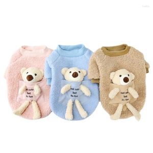 Hundkläder söt björn leksak dekorativa kläder för små hundar vinter varm väst mjuk fleece chihuahua coat poodle Yorkie teddy dräkter