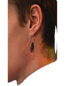 21SS raf Simons Ghost claw R letter Fashion Dangle Earrings men and women Hip hop street style fashion accessories9204003