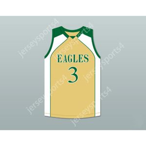 カスタムゴールドCJ McCollum 3 Glenoak High School Basketball Jersey 2すべてステッチサイズS M L XL XXL 3XL 4XL 5XL 6XL最高品質