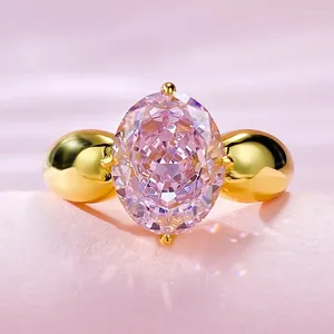 Кластерные кольца импортировали высокоуглеродные бриллианты 8 10 мм порошок цветочного порошка 925 Серебряный европейский и американский кольцо в стиле