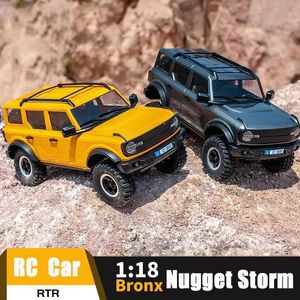 Diecast Model Cars FMS 1 18 Nugget Storm RC Car Model Decoration Mustang Electric Remote Control Climbing Vehicle 2.4GHz RTRオフロード車J240417