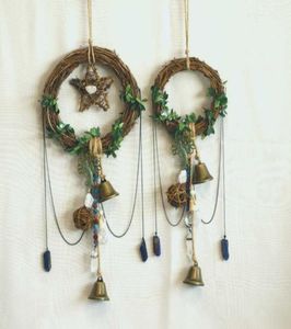 Charms Witch Door Bell Mini Broom Crystal Protector Witchcraft Decoration Magic Celtic Celtic Crafts Gift7254832