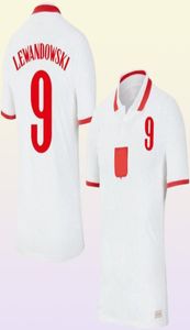 2021 Futbol Jersey Polos Evden uzak Tişörtler 21 22 Kırmızı Beyaz Piszczek Milen Poland Gençlik Lewandowski Forma Yetişkin Çocuk Kiti Futbol Forma Forma9597387