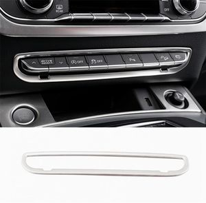 Center Console Button Frame Decoration Decals Car Styling för Q5 FY 2018 2019 Rostfritt stål Interiör Tillbehör5882683