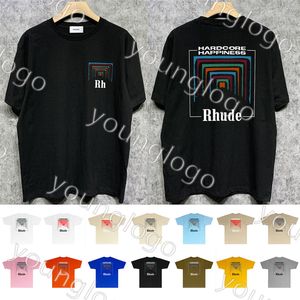 2024 Rhude Tshirt Designer Mens kvinnor Lossa skjorta Bomull Bekväma brathble tees kläder