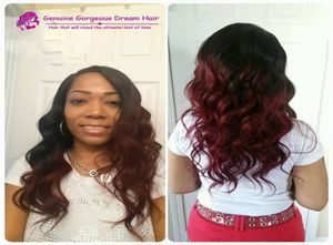 Ombre spets peruk Glueless Color 1B99J Red Lace Front Wig Human Hair Indian Silky Straight Peruks With Bleached Konts81161725692963