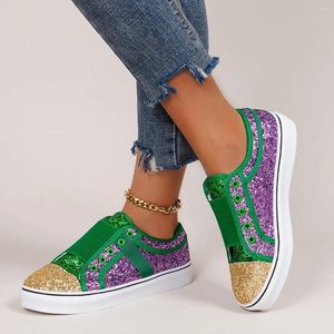 Buty swobodne kobiety vulcanize trampki bling dziewczyna brokatek żeński oddychający koronkowy sport na świeżym powietrzu