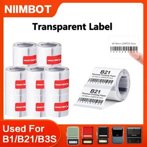 NiimBot Etichetta trasparente Adesivi per stampanti per carta termica Nome prezzo del codice a barre del codice a barre per B1/B21/B203