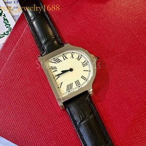 Top Fashion Quartz Watch Women Gold Sier Dial Black Leather Strap Wristwatch Classic Irregular Shape Design Ladies Casual Clock 1912