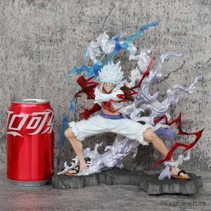 Figuras de brinquedo de ação One Piece Nica Luffy Figura Supera firmemente o relâmpago da quinta engrenagem, modelo de boneca modelo de boneca anime PVC Startue Toys Presente