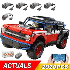 Diecast Model Cars Technical Car App Remote Control 673101 Ford Buggy Super Speed ​​Racing Car Building Blocks Off Road Vehicle Bricks Childrens Gift Toys J240417
