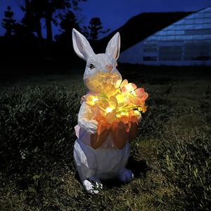 Creative Carrot Bouquet Bunny Decorative Ornaments Statue Lamp Garden Garden Light 240411