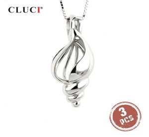 Cluci Silver 925 Shell Mulheres charme pingentes 925 Collo de cano de prata esterlina Jóias pendentes de pereira LJJ2010162286352