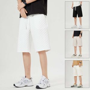 Waffle Summer Thin Loose Japanese Casual Capris Men's American Checkerboard Couple Sports Shorts Men's