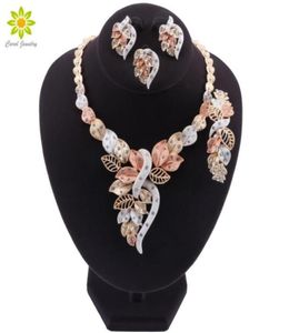 Fashion African Beads Necklace Orecchini set di gioielli da sposa set di gioielli da sposa Dubai Gold Gioielli colorati set CX20081198456051611