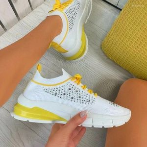 Casual Shoes 2024 Fashion Female Footwear Vulcanized For Women Light Sneakers Lace Up KnittingBreathable Mesh Ladies Flat