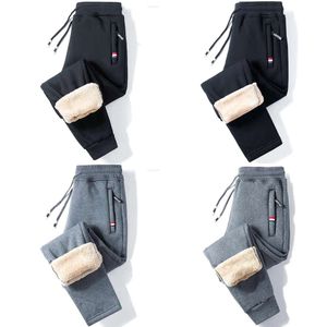 Calça masculina rastreamento de arremesso de inverno rastreamento ao ar livre Aperte o grama forrada de tamanho grande calça esportiva casual para homens