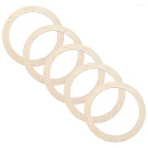 Decorative Flowers 5pcs Wood Wreath Frames For Crafts DIY Hoops Practical Making Rings