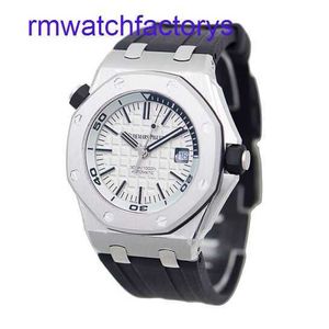 Minimalistische AP -Armbanduhr Royal Oak Serie 15710st OO Precision Stahl 42 mm Durchmesser Automatische mechanische Herren Uhr A002CA.02/Weißes Gesicht