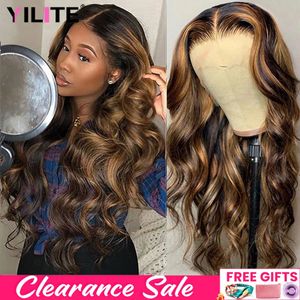 Highlight Wig 13x6 Hd Lace Frontal Wig Honey Blonde Body Wave Lace Front Human Hair Wigs For Women 360 Glueless HD Full Lace Wig 240409