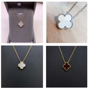 Classic Four Leaf Clover Necklaces Pendants Mother-of-pearl Stainless Steel Plated for Women Girl Valentine's Mother's Day Engagement Jewelry-gift Wholesale
