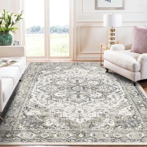 Carpets Washable Area Rug Vintage - Living Room Farmhouse Oriental 5x8 Distressed Non-Slip Stain Resistant Carpet For Bedroom Dining