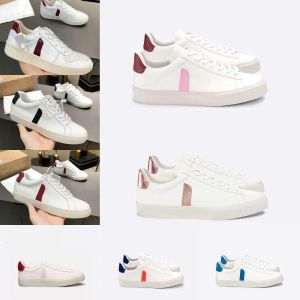 2024 New Mens Sapatos French Brasil Brasil Vida de baixo carbono verde vidas de algodão orgânico Plataforma de algodão V Women Women Casual Classual White Designer Sho S