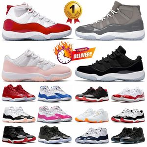Cherry 11s Cool Grey 11 Gratitudes Buty koszykówki Space Jam Low Neapolitan Cap and Suknia Gamma Blue Concord Hoded Pink Men Women Sports Sneakers Treners Dhgate