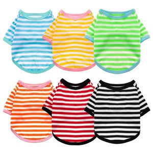 Summer Stripe Dog Tshirt Vest Pet Clothing for Small Dogs Yorkshire Terrier Shih Tzu Shirts Puppy Cat Clothes Chaleco Para Perro 240411