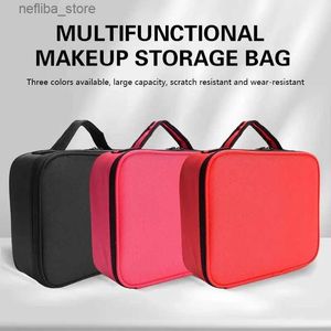 Cosmetic Bags Beauty Salon Makeup Case Cosmetic Travel Box Portable Nail Tattoo Tools Storage Bag Adjustable Nail Polish Accessories Bag L410