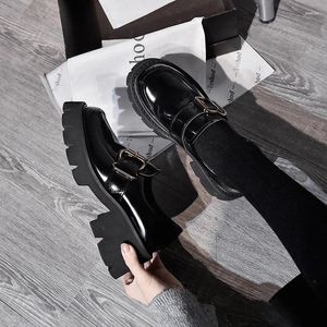 Casual Shoes Flat Black For Women Mokasyny z futrzanym brytyjskim stylem żeńskim obuwia Square palca 2024 Modna Platforma Clogs Clogs