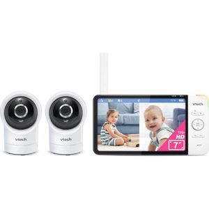 VTech RM77642HD1 1080P Smart WiFi zdalny dostęp do kamery dziecięcej z 360 patelnią, 10x zoom, wyświetlacz HD 720p, noktowi widzenie, kojące dźwięki, rozmowa 2-drogowa, temperatura, temperatura