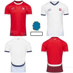 Maglie Svizzera di calcio nazionale Svizzera Man 24-25 Euro Cup Shaqiri Schar Ndoye Mvogo Freuler Widmer Okafor Amdouni Rodriguez Seferovic Kit da calcio