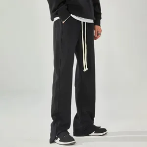Pantaloni da uomo Solido sport allacciato su pantaloni lunghi tasche streetwear casual per uomini tubo verticali dimagranti ropa hombre ropa