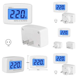 New DM55-1 Digital Voltmeter EU US Plug Volt Socket Tester LCD Display 110V 220V Wall Flat Voltage Meter